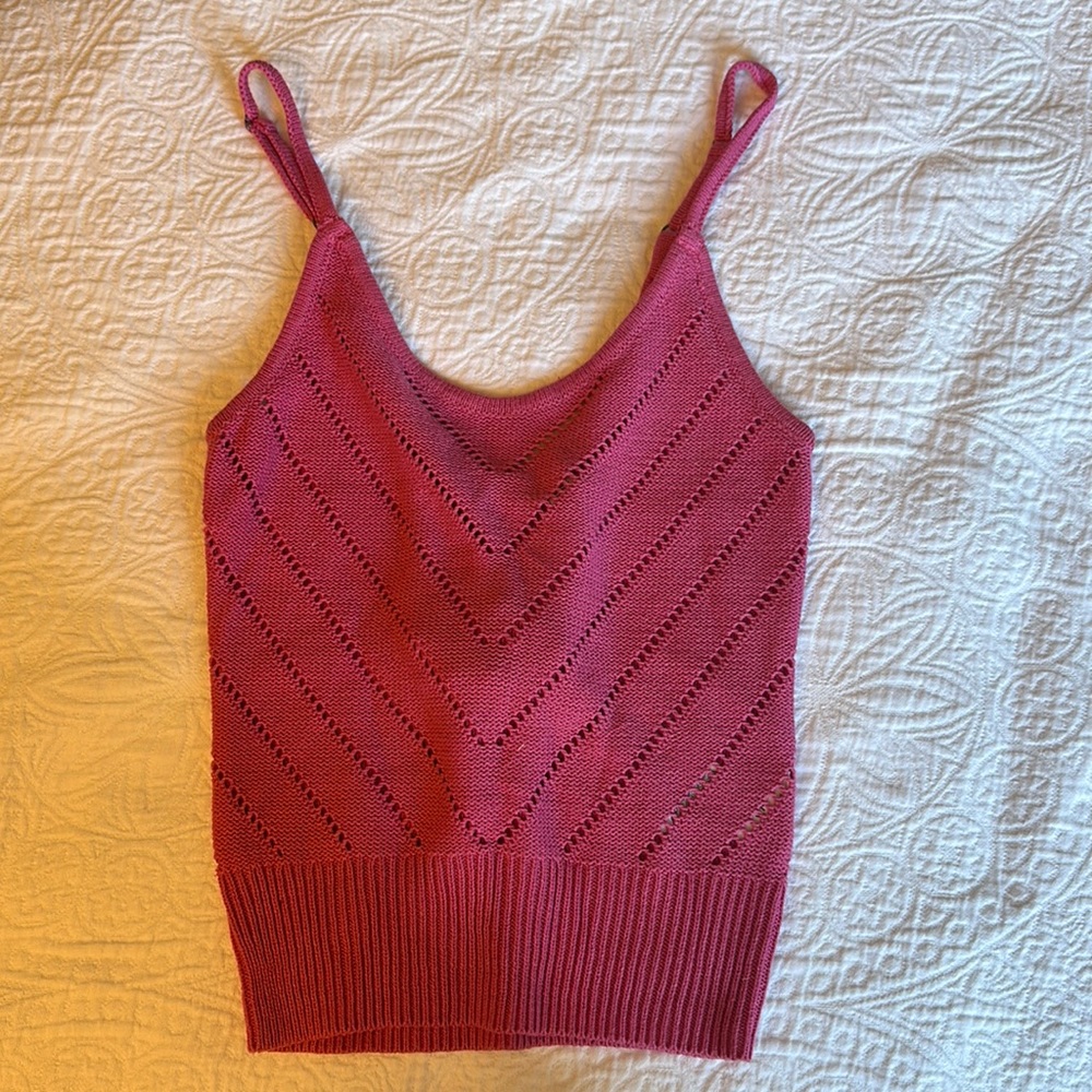 Roxy hot pink crocheted tank